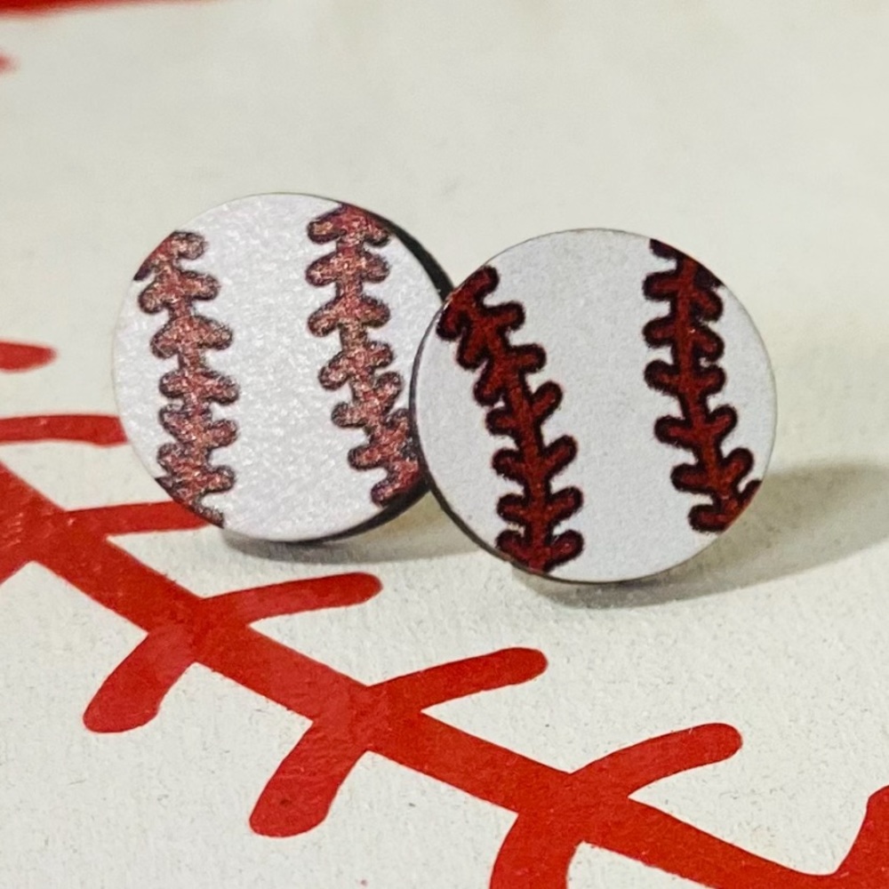 Baseball earrings